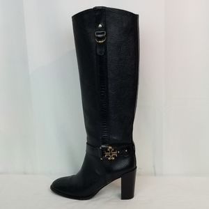 Tory Burch Black Riding Knee High Boots size 7